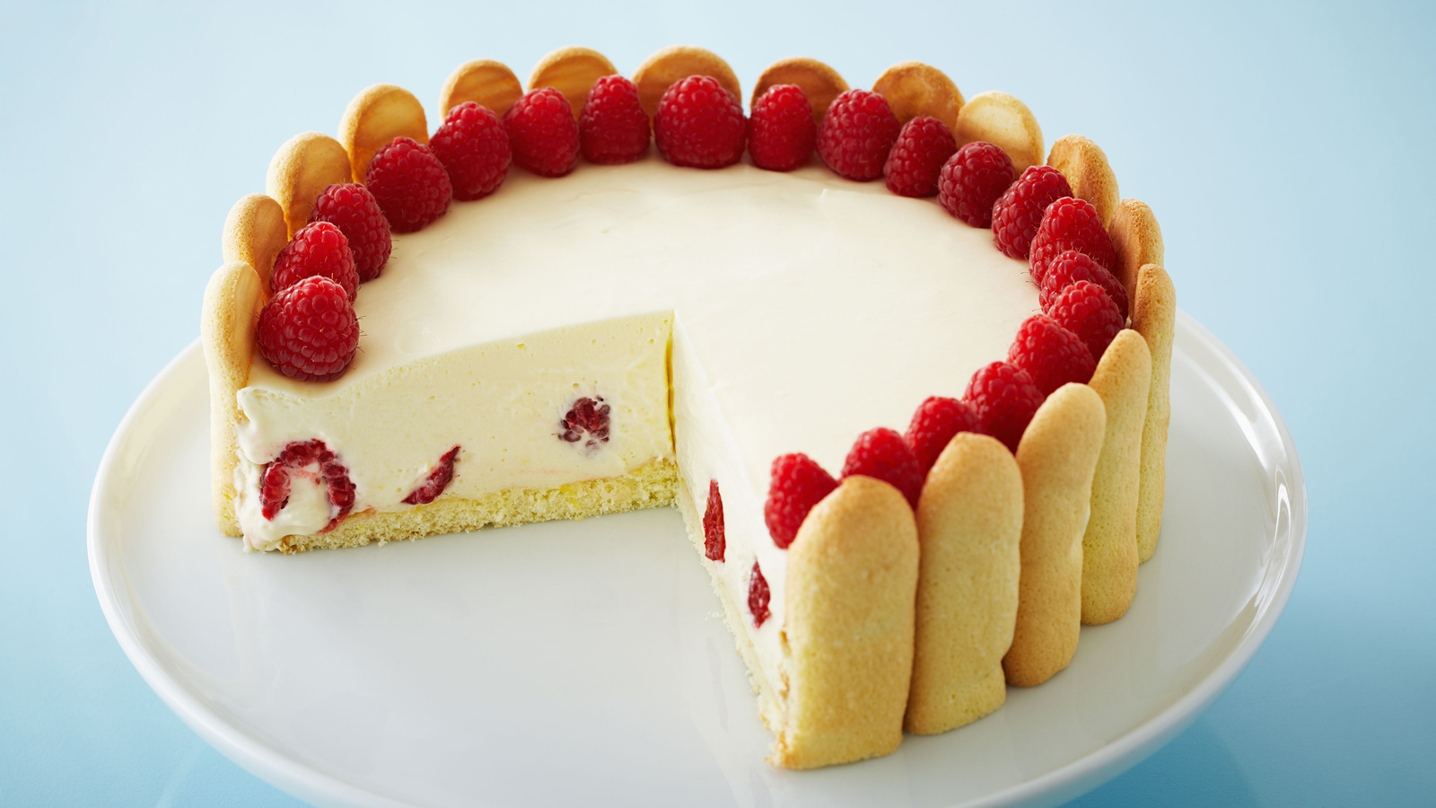 Tarta de mousse de limón con frambuesas (Elegant raspberry lemon torte) - Anna  Olson - Receta - Canal Cocina