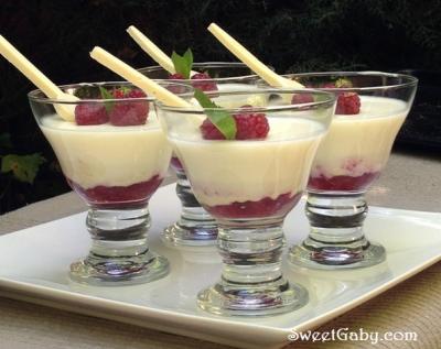 Pannacotta con frambuesas y chocolate blanco - - Receta - Canal Cocina